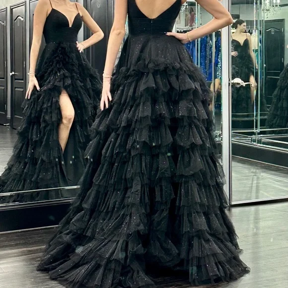 Sherri hill black a-line prom dress style 55461 - Picture 5 of 7